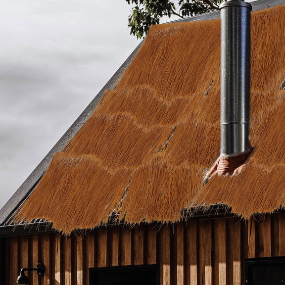 IFANLANDOR Faux Straw Roof Panel for Garden Landscaping, Rustic Farmhouse Decor and Outdoor Roof Covering