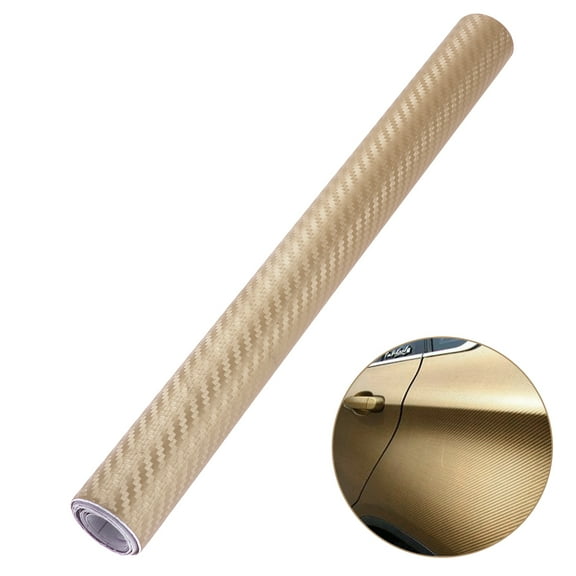 IFANLANDOR Gold Carbon Fiber Wrap Auto Car Sticker Decal 1Pcs for Vehicle Decoration Waterproof