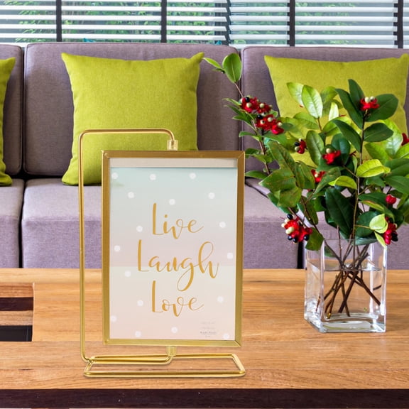 IFANLANDOR Golden A4 Snap Frame Floating Picture Frame for Desktop Photo Display and Home Decor