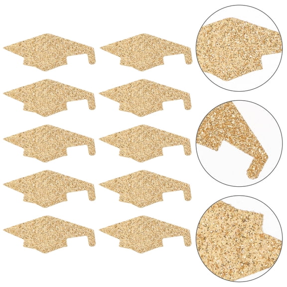 IFANLANDOR Graduation Cap Table Scatter Confetti Plated Gold for Party Decoration and Photo Props