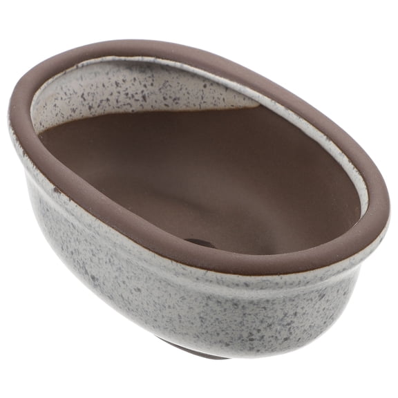 IFANLANDOR Grey Ceramic Planter Pot for Succulent and Cactus Plants Decorative Mini Plant Container 4.5 Inch