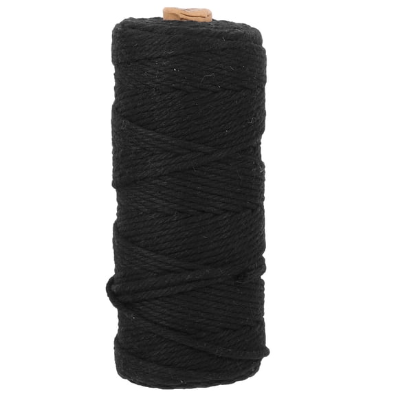 IFANLANDOR Handwoven Black Cotton Rope for Multiuse Binding Cooking Tying and Craft Decoration