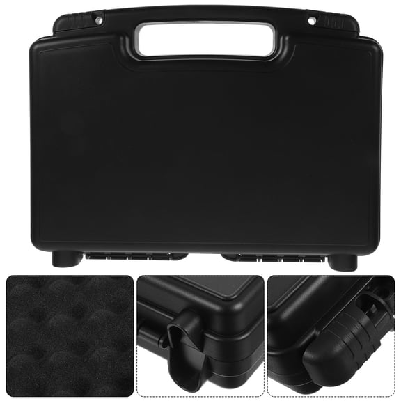 IFANLANDOR Hard Carrying Case with Foam Black Small Tool Organizer Portable Plastic Tool Storage