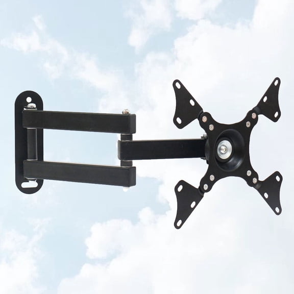 IFANLANDOR Home TV Support Wall Mount Black Screen Rack Bracket with Side Adjustment and Cable Concealment