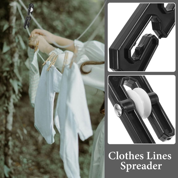 IFANLANDOR Home Use Clothesline Spreader Aluminum Rope Separator Black Multi Functional Clothes Drying Accessory