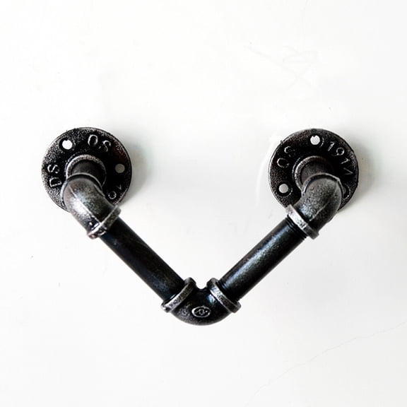 IFANLANDOR Industrial Black Wall Storage Shelf Iron Art Towel Rack Rustic Bar Wall Hanging Ornament