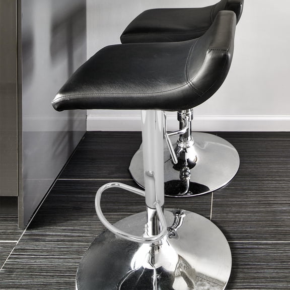 IFANLANDOR Iron Bar Stool Swivel Post Replacement Plated Silver Finish with Integrated Footrest for Versatile Use