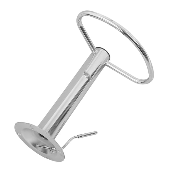 IFANLANDOR Iron Bar Stool Swivel Post Replacement Plated Silver Finish with Integrated Footrest for Versatile Use