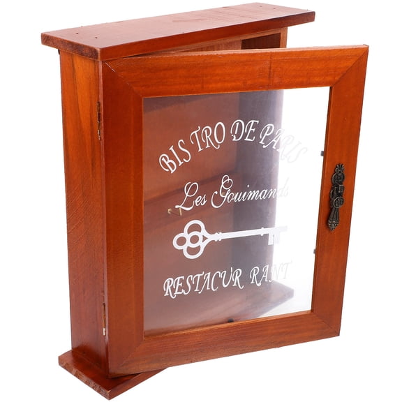 IFANLANDOR Key Organizer Case 1Pack Wooden House Shaped for Wall Decor 11.8x8.3x2.4in