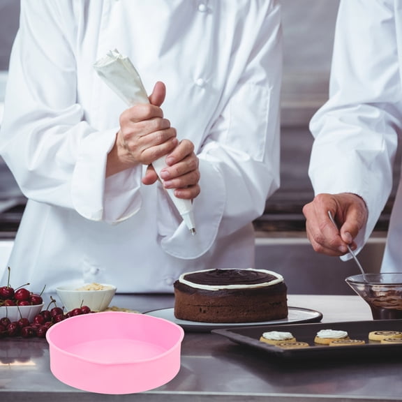 IFANLANDOR Kitchen Silicone Cake Mold Pan Pink for Baking Layer Cakes and Cornbread