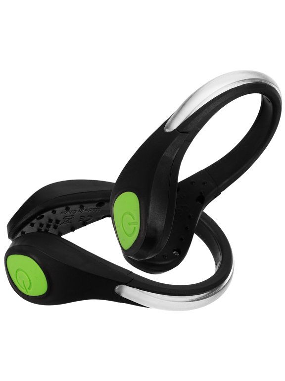 LED Shoe Clip Light Pair for Walking and Jogging, Black Plastic