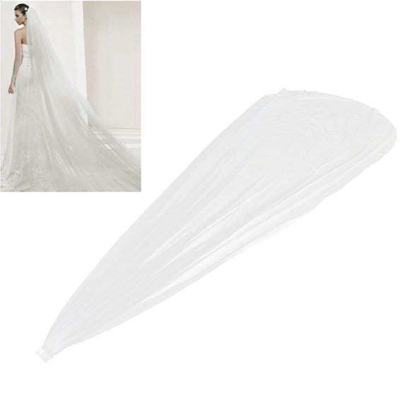 IFANLANDOR Long Veil Wedding Veils for Brides Cathedral Shape Polyester 1Set for Women