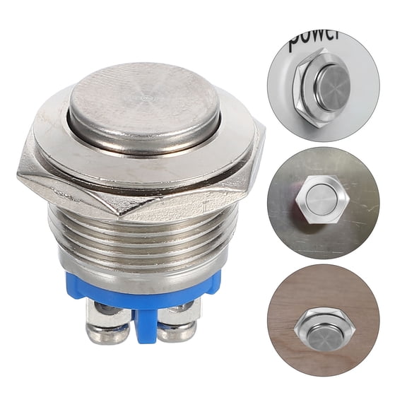 IFANLANDOR Automotive Self Locking Push Button Switch Metal with Normally Open and Closed Contacts