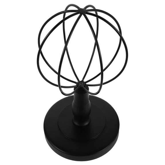 IFANLANDOR Black Freestanding Metal Hat Stand with Wooden Base for Wigs