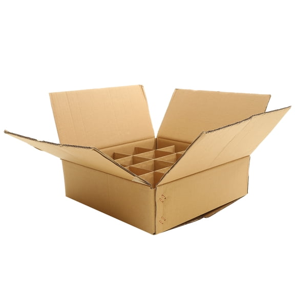 IFANLANDOR Multi Grid Corrugated Paper Box for Packing Dishes Glasses and Wine Bottles Easy to Use and Carry