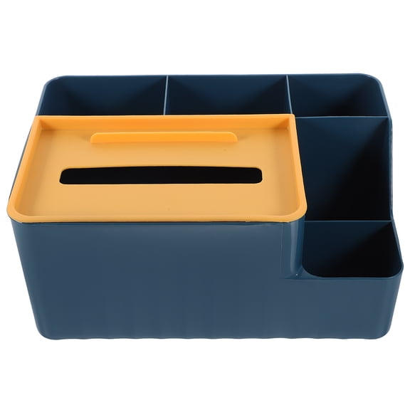 IFANLANDOR Multifunctional Blue Plastic Tissue Box with Non Slip Base for Office and Restaurant Use