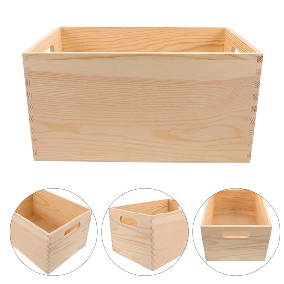 IFANLANDOR Multipurpose Vintage Wooden Storage Bin for Books Cosmetics and Trinkets