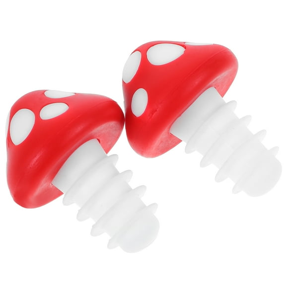 IFANLANDOR Mushroom Shaped Red Wine Bottle Stoppers 2Pcs for Sealing and Preservation in Kitchen and Bars