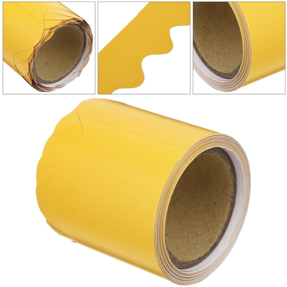IFANLANDOR Pastel Bulletin Border Paper Roll Mustard Yellow for Classroom Decor 1Pack
