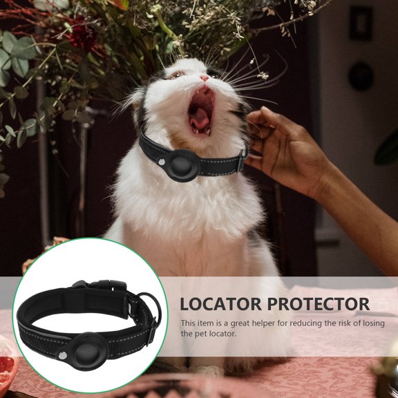 IFANLANDOR Pet Collar Protector Case Black Nylon Dive Material Anti-Loss Tracer Holder