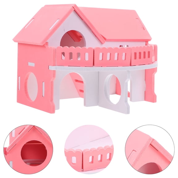 IFANLANDOR Pink Plastic Hamster Hideout House Comfortable Nest for Small Pet Resting