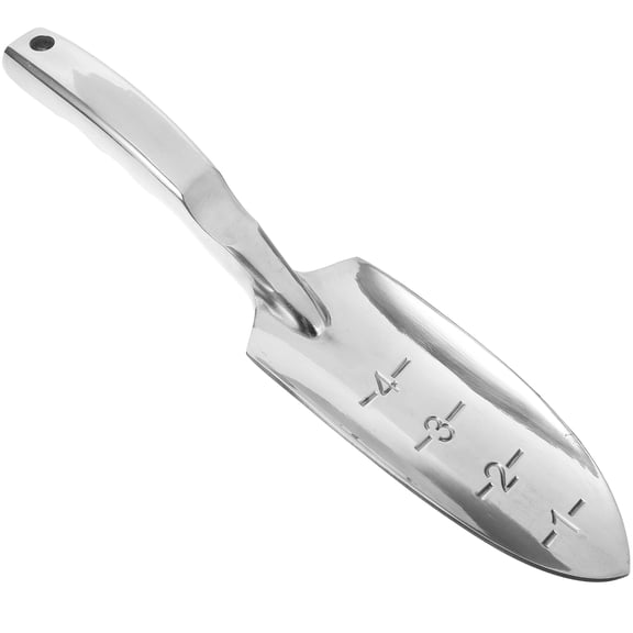 IFANLANDOR Plated Silver Garden Spade with Metal Handle for Multipurpose Planting and Digging