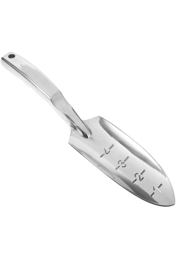 Plated Silver Garden Spade with Metal Handle for Multipurpose Planting and Digging