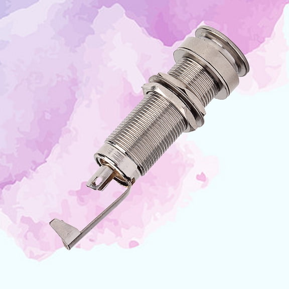IFANLANDOR Plated Silver Guitar Input Jack with Strap Button Design Compatible with Standard Amplifier Cords