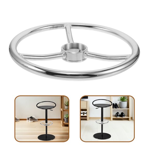 IFANLANDOR Plated Silver Metal Footrest Ring for Bar Stool Comfortable Leg Support Easy Install Replacement