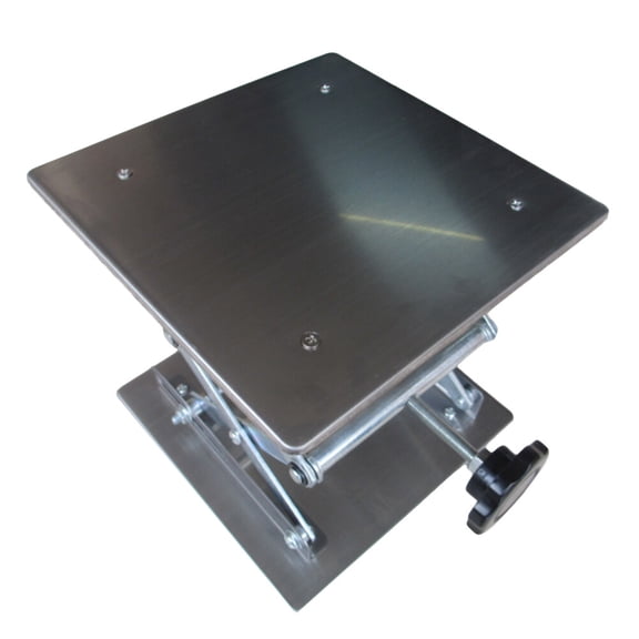 IFANLANDOR Plated Silver Stainless Steel Lift Table with Wide Base and Stable Scientific Scissor Mechanism