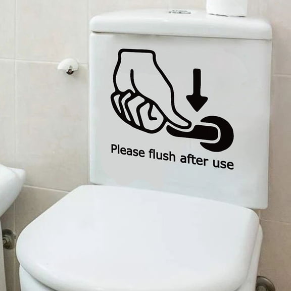 IFANLANDOR Polite Black Warning Sign Wall Decals for Bathroom and Living Room Decoration