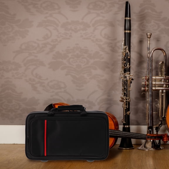 IFANLANDOR Portable Clarinet Storage Case in Black Oxford Fabric with Double Strap and Sturdy Frame