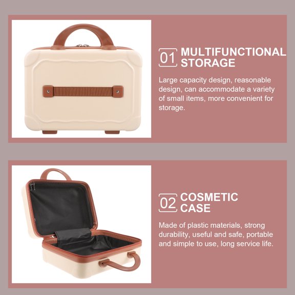 IFANLANDOR Portable Makeup Travel Case, ABS Carrying Suitcase with Large Capacity for Cosmetics and Small Items