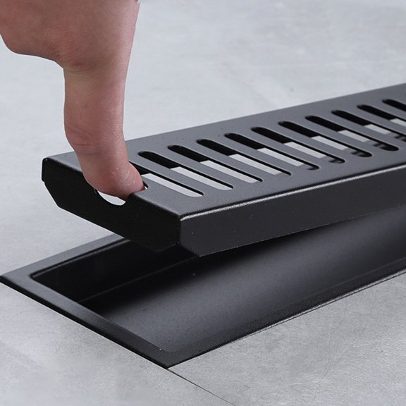 IFANLANDOR Rectangle Stainless Steel Kitchen Linear Drain with Hair Blocking Filter and Odor Proof Design