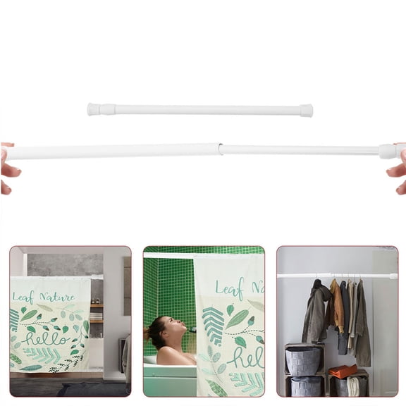 IFANLANDOR Retractable White Stainless Steel Tension Pole for Clothes Drying and Curtain Hanging