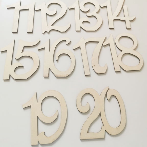 IFANLANDOR Rustic Table Numbers 10Pcs Wood Classic Style for Weddings 8x3.1in Khaki
