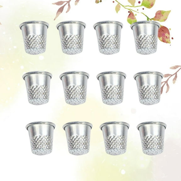IFANLANDOR Sewing Thimble 30Pcs Metal Thimble Silver Round Cap for Diy Crafts and Home Use