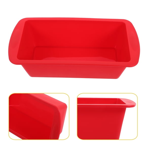IFANLANDOR Silicone Rectangle Cake Pan Red Non-Stick Easy to Wash 1Set