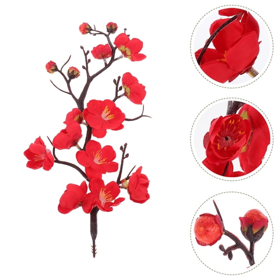 IFANLANDOR Simulated Flower 5 Pcs Artificial Wintersweet Flower For Home Decoration Red