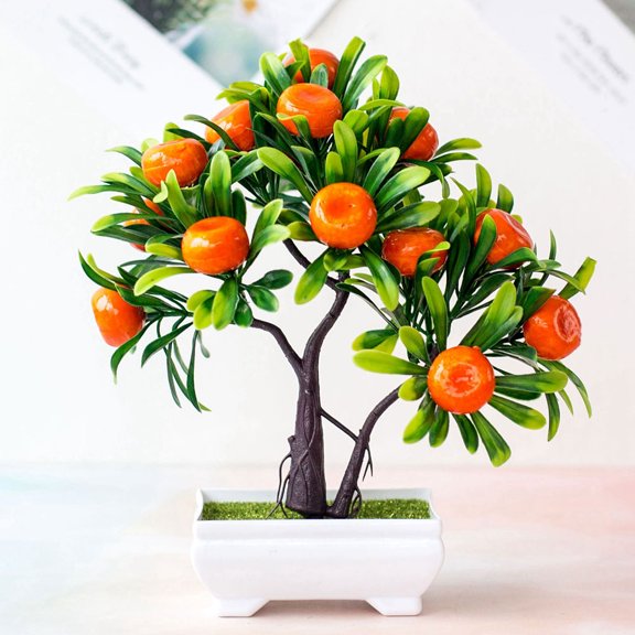 IFANLANDOR Simulation Fake Potted Fruit Tree Multi Color Faux Orange Tree for Party Use