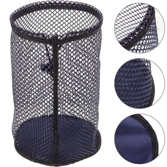 IFANLANDOR Small Net Bags Drawstring Golf Ball Bag Dark Blue Durable 1Pack 24x16cm For Baseball