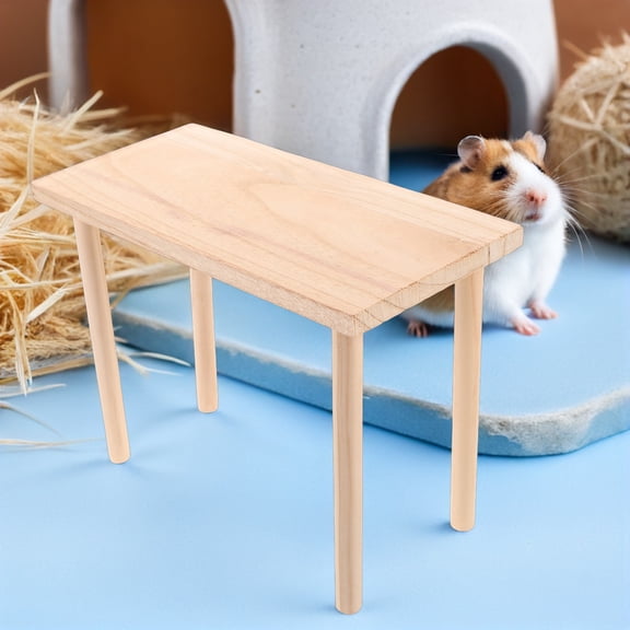 IFANLANDOR Small Pet Cage Platform with Natural Wood Design for Hamster Activity and Space Enhancement