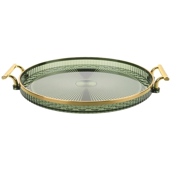 IFANLANDOR Smooth Green Decorative Serving Plate for Fruit Snacks Tea and Candy Storage At Home