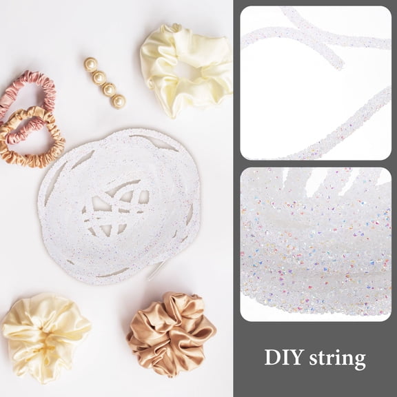 IFANLANDOR White Glitter Sequin Cord for Jewelry Making and DIY Projects