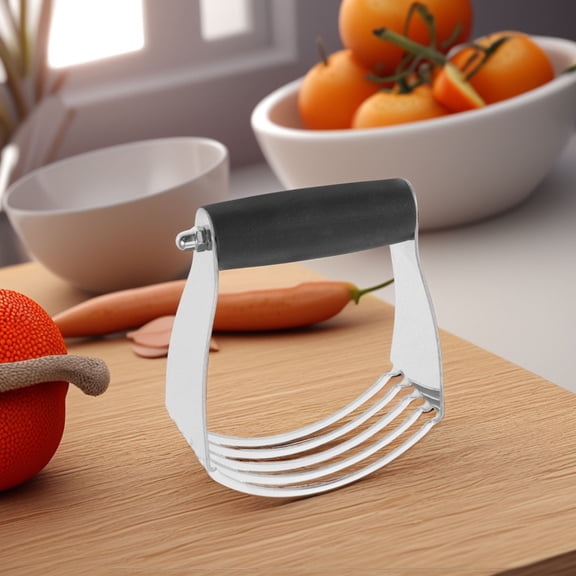 IFANLANDOR Stainless Steel Dough Blender with Scraper Multifunctional Kitchen Baking Tool in Black
