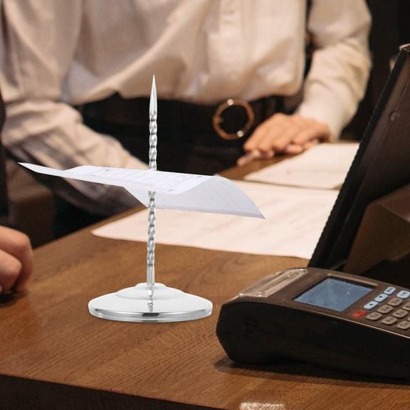 IFANLANDOR Stainless Steel Receipt Holder for Easy Storage in Restaurant Kitchen Office Silver 5.5 Inches