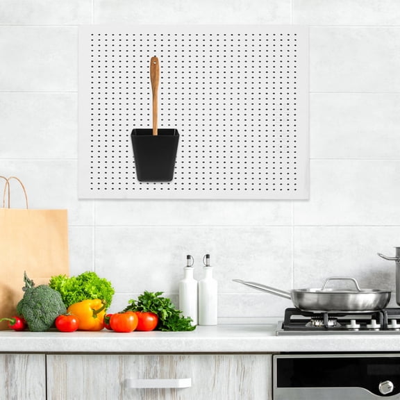 IFANLANDOR Sturdy Black Pegboard Storage Container with Hook for Easy Small Item Storage