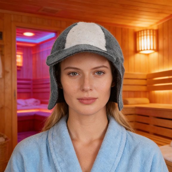IFANLANDOR Traditional Banya Style Sauna Cap, Thick Felt Headwear for Steam Room Comfort