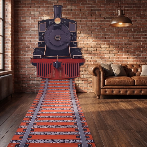 IFANLANDOR Train Birthday Hanging Decorations Banner for Party and Home