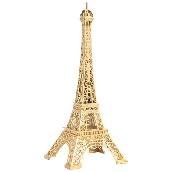 IFANLANDOR Unique Golden Eiffel Tower Model Metal Ornament for Elegant Home Table Decor